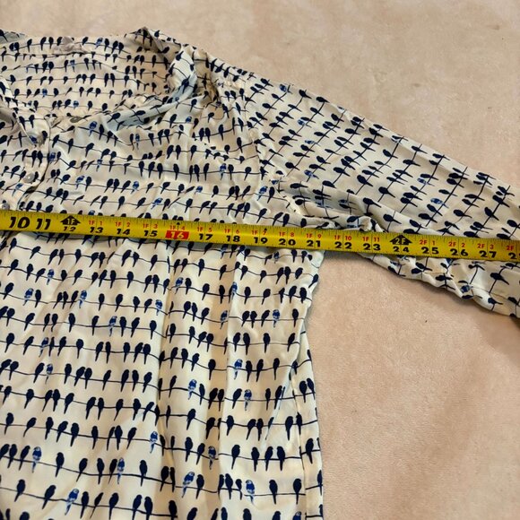 Jane & Delancey Bird Print Blouse – Women’s 2X Button Front Top - Picture 4 of 5